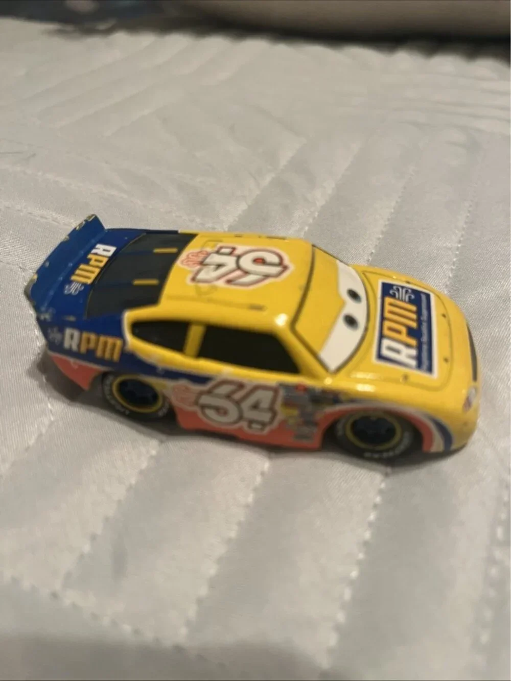 Disney Pixar Cars Yellow RPM #64 Mattel Car Diecast